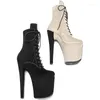 Dance Shoes Auman Ale 20CM/8inches Suede Upper Sexy Exotic High Heel Platform Party Women Boots Pole 114