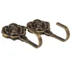 Płytki dekoracyjne 2PCS Metal Rose Flower Curtain Til Back Tilback Hooks Hooks Decor