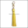 Keychains Pu Leather Tassel Metal Key Holder With Lobster Swivel Jewelry Charm For Handbag Phone Car Drop Delivery Fashion A Dhgarden Dhgm6