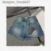 Dames jeans jeans jeans luxe denim shorts voor vrouwen designer brief letters badge broek mode high taille vrouw korte pant hip hip streetwear jeans c240413