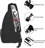 Sac à dos Skull Love in Heart Sling Sac Crossbody for Women Men Randing Randing Travel Apouner Daypack Casual Lightweight Coffre