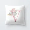 Travesseiro 2024 rosa 26 letra capa padrão de flor da sala de estar sofá casamento caseiro de decoração de festas