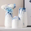 Vazen blauwe spat-inkt bloem arrangement vaas huisdecoratie moderne stijl keramische hydrocultuur bloempot ambachten indoor kunst decor geschenken