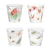 Copos de vinho jinyoujia copo criativo xícaras de suco de café caneca em casa leite flor decoração transparente taza de café bebendo água