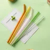 Drinking Straws Stained Glass Elbow Straw Food Grade Environmentally Friendly Beverage Water Cup Non-Non Returnable Container