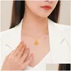 Chains Fl Gold 999 Auspicious Bird Peacock Hollow Out Pendant 3D Hard Au750 Chain Womens Boutique Jewelry Gift P204 Drop Delivery Neck Dhabs