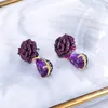 Dangle Ohrringe Blume Cluster Natural Amethyste Personalisierter Schmuck Custom Schmuck Schmuck