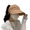 Le même chapeau solaire pour femmes de mode de la mode de la mode féminine mince masque suspendue pliable chapeau haut de gamme