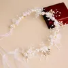 Hårtillbehör Elegant Bohemian Imiterade Pearl Crowns Bridal Wedding Headband Floral Garland Romantiska kransar Flower Girls