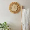 Relógios de parede Menina Salia de palha Relógio criativo para decoração de casa Droga de quarto da sala de estar