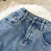 Spódnice Dżinsowa spódnica dla kobiet Kieszenie wysokiej talii Side podzielone Wszechmocne Streetwear Woman Summer Korean Style Long Folds Drop