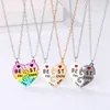 Pendant Necklaces 2Pcs/Set!! 3-color Friend Forever Necklace Colourful Heart Shaped BFF Friendship Jewelry Charm For Girl Women