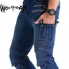 Calça de vestuário de motocicleta Men engrenagem protetora motocross de pilotagem Pantalon zipper wf-07