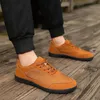 Casual schoenen koppels effen kleur veter rond ronde hoofd heren dames vliegende stof ademende brede dames slip op sneaker