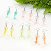 Boucles d'oreilles en pendaison d'oreilles en acrylique fée grunge pêche à la queue de poisson pour femmes originalité de la mode sirène