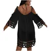 Vestido de natação de roupas de banho feminina para mulher e túnica feminina praia de túnica verão 2023 Roupas pareo vestidos boho cape bamboo goto solto dell dh6yz