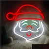 LED -strängar USB Neon Santa Claus Light String Lamp Festival Party Night Lights Christmas Year Decoration Drop Delivery Lighting H DHBMB