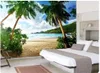 거실 침실 벽 벽 장식 Papel de Parede Blue Beach Wallpaper 3D 풍경 벽지 그림