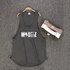 MuscleGuysブランドボディービルノースリーブシャツメンズジムタンクトップローカットベストセクシーなマッスルフィットネスストリンガースポーツウェアアンダーシャツ240412