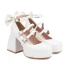 Chaussures habillées grandes taille 44 45 46 Blanc rose Belle lolita douce Lolita avec bracele