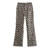 Pantaloni da donna allenne donne lunghe leopardo lunghi leopardo leopardo elastico in vita elastico gamba dritta estate