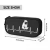 Cosmetic Bags Heartbeat Pug Funny Dog Lover Pencil Case Fashion Pen Holder Bag Kids Large Storage Students School Gift Pencilcases