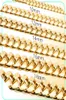 81012141618mm 1830inches Miami Cuban Link Gold Chain Hip Hop Jewelry Thick Stainless Steel Necklace2623157