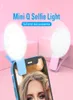 Coloful Mini Q Selfie Ring Light Portable Flash LED Clip USB Téléphone mobile pour la soirée de nuit remplit la lumière pour iPhone Samsung7232494
