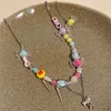 Choker Colorful Star Y2K Love Necklace Sweet Cool Women's Pendant Beads Clavicle Chain