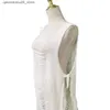 Maternity Dresses Pregnant woman photography Sexy hollow hole sleeveless dress sewn see through hot personality ultra-thin long skirt used for photo props Q240413
