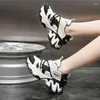 Casual Shoes Krasovki 6cm Platform Wedge Microfiber Women Chunky Sneakers Fashion Air Mesh Mixed Color Summer Bortable Hollow
