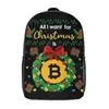 Backpack Christmas Blockchain Crypto 17 inch schouder vintage sportactiviteiten grappig blijvend comfort