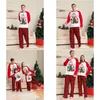 家族のマッチング衣装の見た目2個スーツベビードッグロンパー服クリスマスパジャマ
