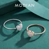 Cluster Rings Modian 925 Sterling Silver Delicate Romantic Love Heart Finger Ring Zirconia For Women Fine Jewelry Valentine Day Gift