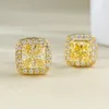 Stud Earrings S925 Silver Ear Radian Princess Square High Carbon Diamond Small And Versatile Wholesale