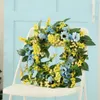 Dekorative Blumen künstlicher Jasminum Nudflorum Kranz Hochzeit europäischer Party Festival Dekor Eingangstür Home Wandfenster hängen