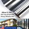 Window Stickers Privacy Film Sun Block Mirror Reflective Tint Static Cling One Ways Anti UV Glass för hemmakontoret 150x50cm