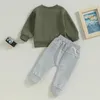 Giyim setleri sonbahar kış bebek bebek kıyafeti doğdu bebek uzun kollu mektup baskı sweatshirt eşofman toddler 2pcs giysi seti