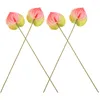 Flores decorativas 4 PCs Simulação Anthurium Andraeanum Lind Bouquet Plantas falsas Moldagem de injeção doméstica Po Prop Bride Faux