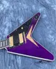 Customized Purple Flying V Shaped Electric Guitar withThe Whole2020 New Brand the Mahogany Body and NeckCan be Customized3182736