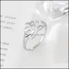 Band Rings Summer Style S925 Sterling Sier Ring For Women Girl Sizes 6-8 Simple Lotus Fashion Jewelry Wedding Gift High Pol Dhgarden Dhvzu