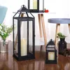 Candle Holders 1Pc Nordic Style Night Lantern Glass Art Wind Iron Holder Lamp Desk