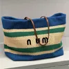 Borsa di design vintage borsetta estiva spiaggia estiva tote bot lettere stampare borsa a tracolla a tratto di colori di paglia di alta qualità sacca di lussuosa sacca di lusso