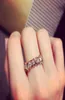高級リングJean Schlumberger Brand Designer S925 Sterling Silver Cross Full Crystal Finger Cluster for Women Fashion Jewelry5972736