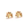 Stud Earrings Tree of Life Gold Ploated Franse dames mode micro ingelegd CZ Cubic zirconia moederdag sieraden geschenken