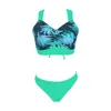 Bikini sets pour adolescents filles licou à imprimé floral divisé de maillot de bain à la fente de bikini surdimension