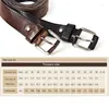 Ceintures rétro originales véritables ceinture en cuir pour hommes sans mezzanine jeans masculin accessoires masculins accessoires