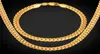 18quot32quot Men Gold Chain 18K Real Gold Ploated Wheat Chain ketting Bracelet Hip Hop Jewelry Set8634170