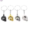 Keychains 1pc Real Whistle Sound Turbo Keychain Sleeve Roueur de spinning Auto Part Mode