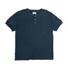 Maden Mens Vintage Heavyweight Henley Shirts Short Sleeve Casual Solid T-Shirt Basic Plain 100% Cotton Tee Shirts Summer Tops 240408